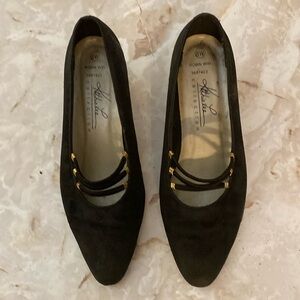 Women’s Cute Black 2” Heel Shoes Size 8 Wide Kathie Lee Casual Dress Preowned